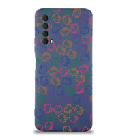 Huawei P Smart 2021 Uyumlu Lansman Kılıf Hello Kitty Tasarımlı İçi Kadife Kapak-Petrol Mavisi (Şeffaf)