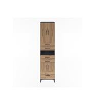 Hyperion Dolap 4 Raflı 5 Çekmeceli 4 Kapaklı 60x44x243 Antrasit-Çam