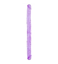 Çift Taraflı Esnek Dildo 34 cm – Gerçekçi Dokulu Mor Renk