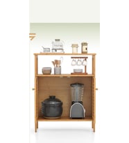 ÇOK AMAÇLI DOLAP AHŞAP BAMBU ORGANİZER RAFLI 66X33X85CM (5343)