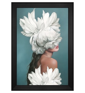 Kadın Motifli Kanvas Tablo 80 x 110 cm Siyah Çerçeve