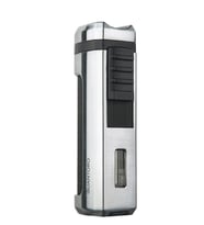 Quantoro Üç Torch Pürmüz Delicili Gümüş Metal Puro Çakmağı - TRZ1205