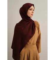 Lyocell Naia Zikzak Desen Şal 1 (Bordo)