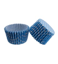 Cupcake Kalıbı Pet Kapsül Kek Kalıbı 48X34 MM (100 Adet)  Puantiyeli Mavi