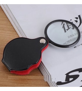 5X-50Mm-Mini Büyüteç Cepte Taşınan Optik Lens Katlanabilir Deri Kaplama Xx1051