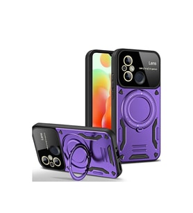 Xiaomi Redmi 12c Kılıf Joy Lens Standlı Kapak - Mor