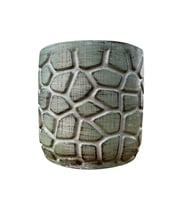 Bıtkı Tasarımı Ev dekorasyon Yeşil Eskitme Taş Desen Beton Saksı Çiçeklik Saksılık
