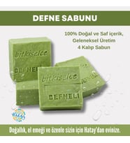 Bitkiselce Saf ve doğal içeriklerle Defneli Gar Sabunu  450 gr (4 Kalıp)