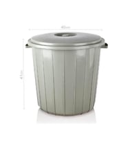 35 Litre Yuvarlak Çöp Kovası, Kapaklı ve Sağlam Plastik Tasarım