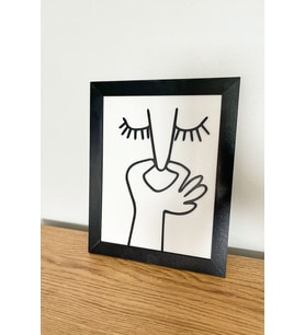 Modern Siyah Çerçeveli Ahşap Tuvalet & Banyo Tablosu – (25x20 cm)