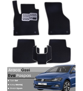 Volkswagen Polo (2017-2025) Uyumlu EVA Paspas Tam Set–Araca Özel,Su Geçirmez,Hızlı ve Kolay Montaj