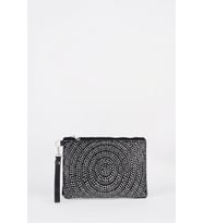Kadın Halka Gümüş Taşlı Süet Bilek Askılı Ve Zincir Askılı Portföy El Ve Clutch Çanta