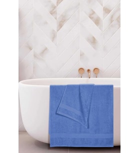 2 li Banyo Havlu Takımı %100 Pamuklu Dry Mavi