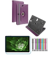 Philip s T7305 10.1” Tablet Uyumlu UNİVERSAL Dönerli Standlı Tablet Kılıfı +Dokunmatik Kalem (Mürdüm)
