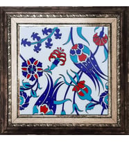 Armada Çini 20x20 Cm SP 105 Lale Çiçek Desen Kütahya İznik Çini Pano