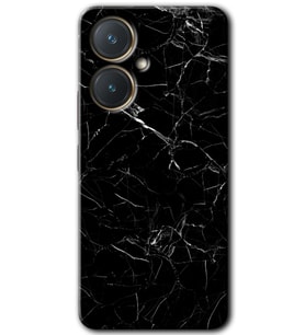 Vivo Y27 Kılıf HD Desen Baskılı Kılıf - Siyah Mermer