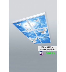 124cm X 186cm-altılı- Led-sıva Üstü-324 Watt-iş Yeri Led Aydınlatma-avize Modelleri