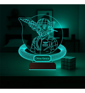 Luvivia Savaş Uçağı Uçak Pilot Kişiye Özel 3D Lamba - Masa Gece Lambası