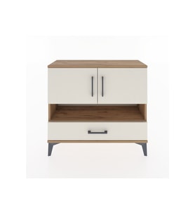 Arges Şifonyer 3 Raflı Tek Çekmeceli 2 Kapaklı 88x30x80 Çam-Aytaşı