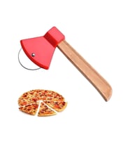 Pizza Kesici Bambu Saplı Balta Görünümlü Oval Kesici Royaleks-RA-311