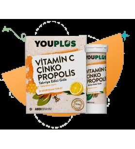 Youplus Vitamin C Çinko Propolis 20 Efervesan Tablet