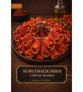 Diyarından Gaziantep Kurutmalık Biber Tatlı 1 Dizim (47-50 Adet)
