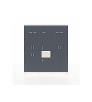 Arges Dolap 10 Raflı 2 Çekmeceli 3 Askılı 220x30x243 Aytaşı-Antrasit/Aytaşı