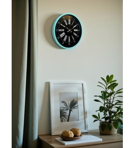36 Cm Turkuaz Dekoratif Duvar Saati (Standart)