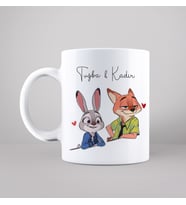 Tavşan & Tilki Tasarımlı Kupa Kişiye Özel
