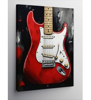 Kanvas Tablo Kırmızı Gitarın Melodisi
