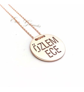Gümüş isimli plaka kolye  (Gümüş)