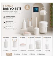 Premium Lüks 6’lI Banyo Aksesuar Seti Modern Tasarım