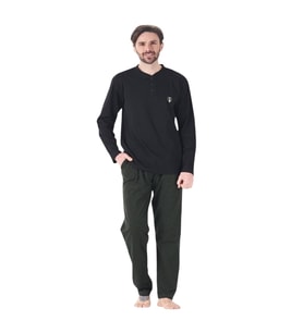 Estiva %100 Pamuk İki İplik Uzun Kol Erkek Pijama Takım (Lacivert)