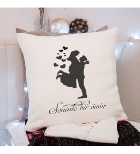 Gelin & Damat ( Seninle Bir Ömür ) Tasarımlı Yastık