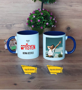 Optisyen Kupa Bardak Lacivert Fotoğraflı Tıp Bayramı Hediyesi Optisyenler Günü Hediyesi