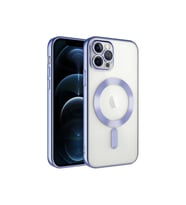 Apple iPhone 13 Pro Uyumlu Kılıf Kamera Korumalı M-safe Wireless Şarj Özellikli Zore Demre Kapak (Lila)