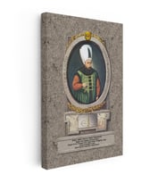 Kanvas Tablo Sultan İbrahim Han Padişah Portresi Osmanlı Tablosu Ev Ofis Duvar Dekoru
