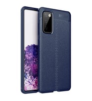 Samsung Galaxy S20 FE Deri Görünümlü Silikon Lacivert
