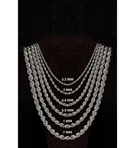 7mm Burma Model Halat Zincir 925 Ayar Unisex Gümüş Kolye