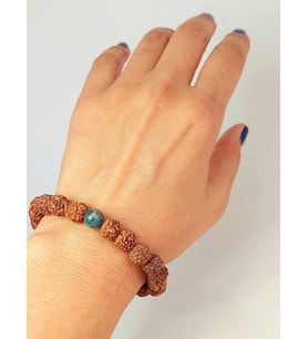 Apatit Taşlı Rudraksha Tohum Unisex Bileklik 8mm