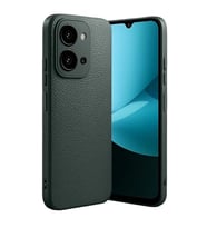 Coverzone Xiaomi Redmi 15C ile uyumlu Kılıf Deri Görünümlü Thermax Silikon kılıf Kamera Korumalı Kompakt Tasarım Redmi 15C 5G için Deri Görünüm Kapak Koyu Yeşil