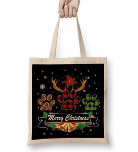 Yılbaşı Yeni Yıl Konseptli Merry Christmas 07 Bez Çanta Uzun Saplı