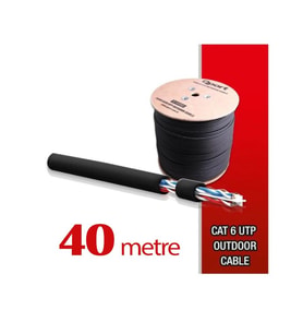 Qport Yüksek Bakır Utp 23Awg 0.58 MM Dış Ortam Cat6 Outdoor Kablo 40 Metre