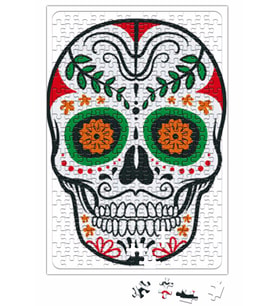 Renkli Ve Desenli Kuru Kafa Skull Puzzle 240 Parça Yapboz