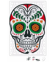 Renkli Ve Desenli Kuru Kafa Skull Puzzle 240 Parça Yapboz