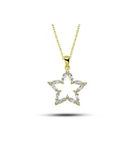 ?Gümüş Gold Baget Taşlı Yıldız Kadın Kolye CSR2184990