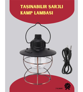 Usb Şarjlı Retro Led Kamp Feneri – 4 Işık Modu, Su Geçirmez, Taşınabilir