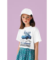 Im Sally Şimşek Mcqueen Baskılı Unisex Arabalar Çizgi Film Cars Çocuk Tişört (1-12 Yaş)