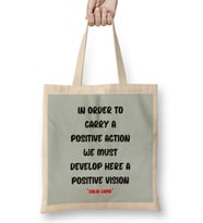 Positive Quotes Gift Motivational Success Entrepreneurs İnspiration Bez Çanta Uzun Saplı