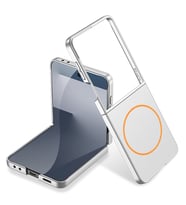 Samsung Galaxy Z Flip 7 Kılıf M-safe Şarj Özellikli Sert Kıpta Kapak (Gümüş)